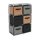 Komód szövet fiókokkal, fekete/barna/szürke, CAMILO TYP 2