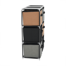 Komód szövet fiókokkal, fekete/barna/szürke, CAMILO TYP 2