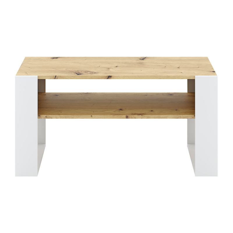 Dohányzóasztal, artisan tölgy/fehér, CARA 1