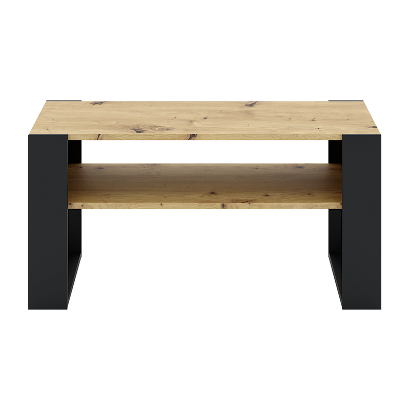 Dohányzóasztal, artisan tölgy/fekete, CARA 1