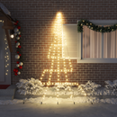 vidaXL LED Karácsonyfák talajráccsal Meleg fehér 306 cm Fém