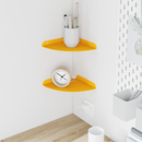 vidaXL Lebegő polc polcokkal 2 pcs Mustár sárga 18 x 18 x 2 cm