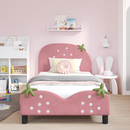 vidaXL Gyerekágy kerettel fejtámlával Rózsaszín 80 x 200 cm Bársony