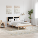 vidaXL Ágykeret fejtámlával Fekete 135 x 190 cm Tömör fenyőfa