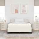 vidaXL Ágykeret matracmal Krém 160 x 200 cm szövet
