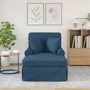 vidaXL Fotel Loungba Szoknyával párnával párnával 3 pcs Kék szövet