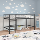 vidaXL Gyerekek Loft Ágykerete Egyszínű Fekete 80 x 200 cm Acél