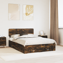 vidaXL Ágykeret fejtámlával fiókkal Füstölt tölgy 150 x 200 cm Faanyag