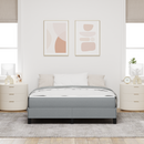 vidaXL Boxrugós ágy matracmal Világosszürke 140 x 200 cm szövet