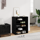 vidaXL Cipőszekrény polcokkal Fekete tölgy 60 x 35 x 70 cm Faanyag
