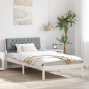 vidaXL Ágykeret Fehér és világosszürke 100 x 200 cm Tömör fenyőfa