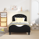 vidaXL Gyerekágy kerettel fejtámlával Fekete 80 x 160 cm Bársony