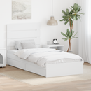 vidaXL Tárolós Ágy fejtámlával fiókkal Fehér 90 x 200 cm Faanyag