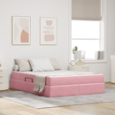 vidaXL Ágy tárolóval és matraccal Rózsaszín 140 x 190 cm Bársony
