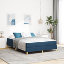 vidaXL Boxrugós ágy matracmal Kék 160 x 200 cm szövet