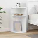 vidaXL Végasztal Magas Fényű Fehér 29,6 x 29,6 x 60 cm Faanyag