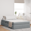 vidaXL Ágy tárolóval és matraccal matracmal Világosszürke 120 x 190 cm