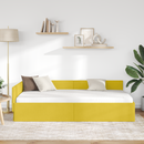 vidaXL Sarokágy keret fejtámlával Sárga 90 cm x 190 cm Bársony