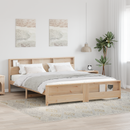 vidaXL Ágykeret fejtámlával Barna 200 x 200 cm Faanyag