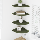 vidaXL Lebegő polc polcokkal tárolóval 4 pcs Olajzöld 24 x 24 x 2 cm