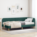 vidaXL Sarokágy keret Sötétzöld 90 x 200 cm szövet