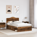 vidaXL Ágykeret fejtámlával Öreg fa 120 x 200 cm Tömör fenyőfa