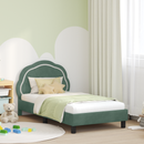 vidaXL Gyerekágy kerettel fejtámlával Tengeri Zöld 80 x 160 cm Bársony