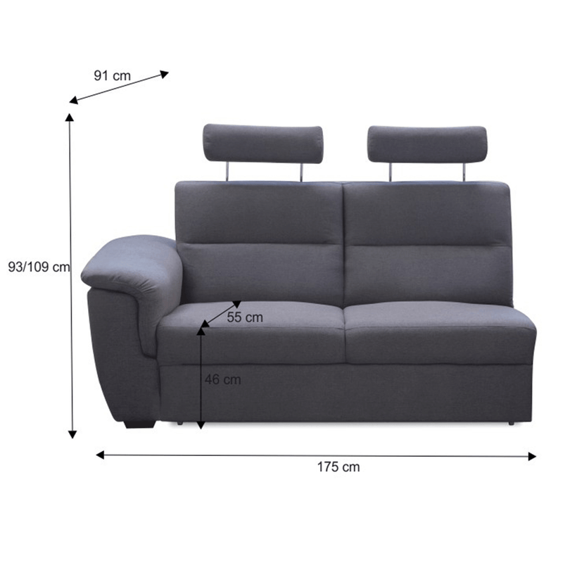 Rész támasztékokkal, szürke szövet, csak rendelésre, balos, BORN 3 1B ZZ