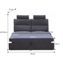 Kinyitható rész fejtámlákkal, szürke szövet, csak rendelésre, BORN 3 BB ZF ZZ