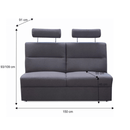 rész fejtámlákkal, szürke szövet, csak rendelésre, BORN 3 BB ZZ