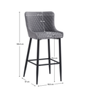 Bárszék, szürke/fekete, CEZARIA