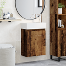 vidaXL Fürdőszoba kádasztal csapteleppel Antik Fa 45,5 x 22,5 x 84 cm