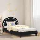 vidaXL Gyerekágy kerettel fejtámlával Fekete 90 x 200 cm Bársony