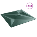 vidaXL Fali panelek Csillag 48 pcs Csillag Zöld 50 x 50 cm XPS Hab