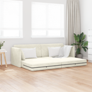 vidaXL Padlókanapé-ágy Krém 213 x 70 x 77 cm Bársony