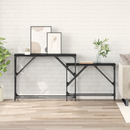 vidaXL Konzolasztal 2 pcs Fekete tölgy 100 x 28 x 75 cm Faanyag