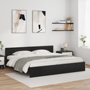 vidaXL Ágykeret LED -es lámpákkal Fekete tölgy 180 x 200 cm Faanyag