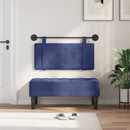 vidaXL Függesztett ágyfej LED fényekkel Rendőrségi kék Bársony