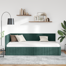 vidaXL Sarokágy keret fejtámlával Sötétzöld 100 cm x 200 cm Bársony