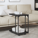 vidaXL Oldal asztal polcokkal Fekete tölgy 50 x 35 x 55.5 cm Faanyag