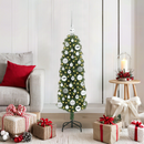 vidaXL Mű karácsonyfa 150 LED-del Zöld 120 cm PVC, acél és műanyag