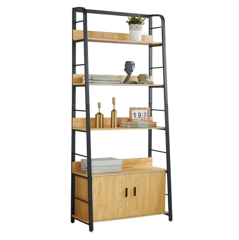 Polcállvány, sötét tölgy/fekete, CHARITON