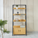 Polcállvány, sötét tölgy/fekete, CHARITON