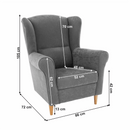 Füles fotel, szürke, CHARLOT