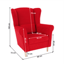 Füles fotel, piros, CHARLOT