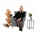 Füles fotel, szürke, CHARLOT