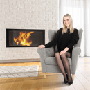 Füles fotel, szürke, CHARLOT