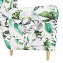 Füles fotel, szövet minta zöld levél, CHARLOT