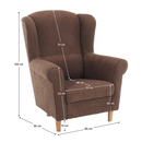 Füles fotel, barna szövet, CHARLOT