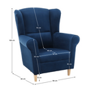 Füles fotel, szövet kék, CHARLOT